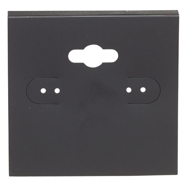 Earring card, PVC plastic, opaque black, 2x2 inch square. Sold per pkg of 100. image number 0