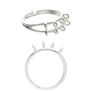 Ring component, sterling silver, 5mm wide with (8) 3mm loops, adjustable from size 6-8. Sold individually.