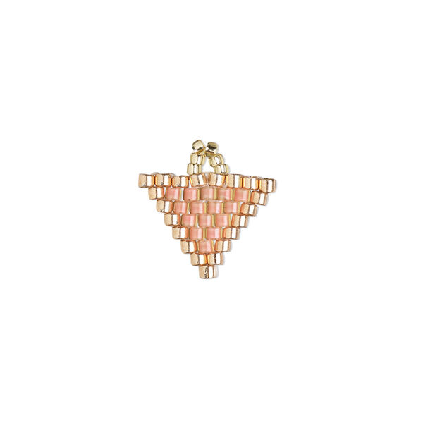 Drop, Creative Touch, glass, salmon / copper / light gold, 12mm double-sided triangle. Sold individually. image number 0
