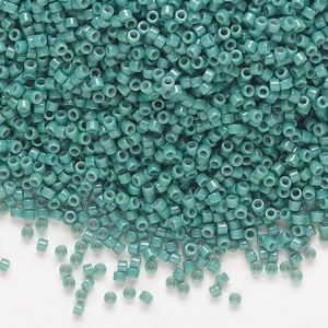 Seed bead, Delica®, glass, pkg/250g, #11 round, Duracoat® opaque outside dyed eucalyptus (DB-2131).