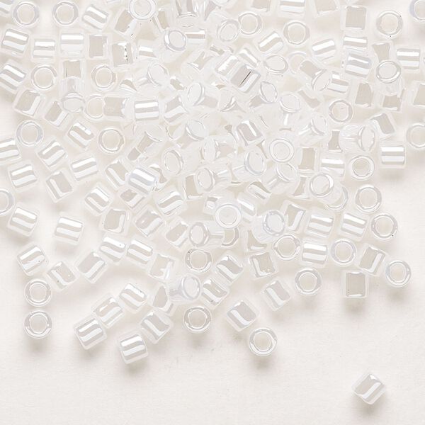 Seed bead, Delica®, glass, pkg/250g, #8 round, translucent luster opal (DBL-0231). image number 0