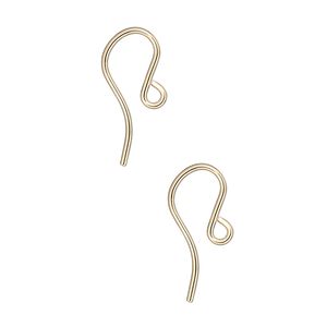 Ear wire shepherd's hook 1pkg2 14Kt gold-filled, 12mm / open loop, 21 gauge 1 pair