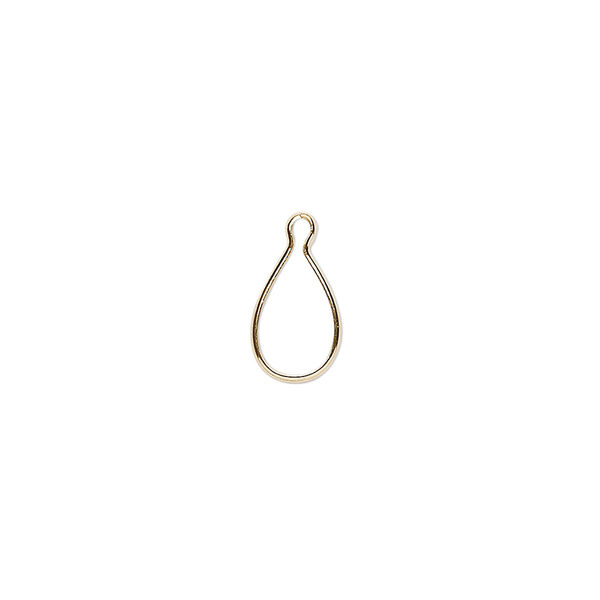 Drop, Wrap-Tite®, 14Kt gold-filled, 9x6mm pear bezel setting. Sold per pkg of 2. image number 0