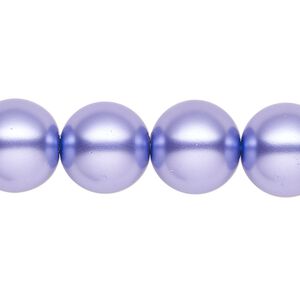 Pearl 1pk violet, Celestial Crystal® 14mm round 15.5-16 inch