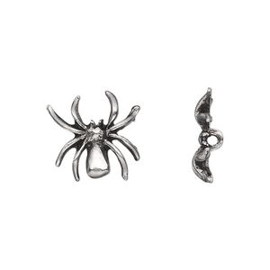 Bead, pewter (tin-based alloy), pkg/1, antiqued, 15mm spider.