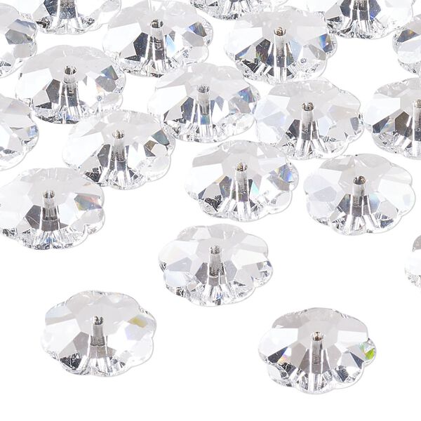 Bead 12pk crystal, Preciosa Czech crystal 12x4mm loch flower image number 0