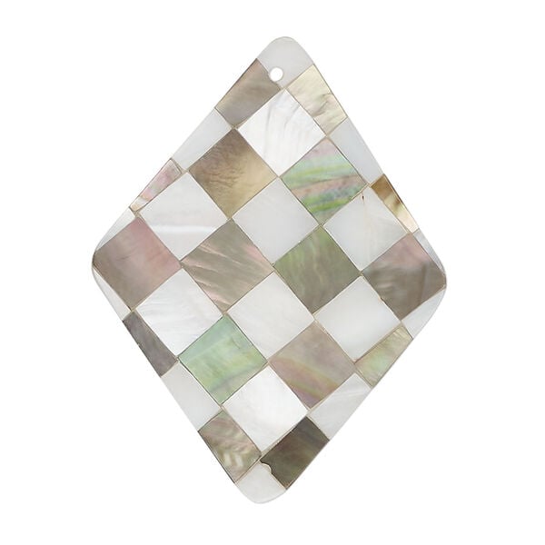 Black lip shell / gold lip shell / mother-of-pearl shell 1pkg1, top-drilled 1sided flat diamond focal 36x28mm-39x29mm image number 0