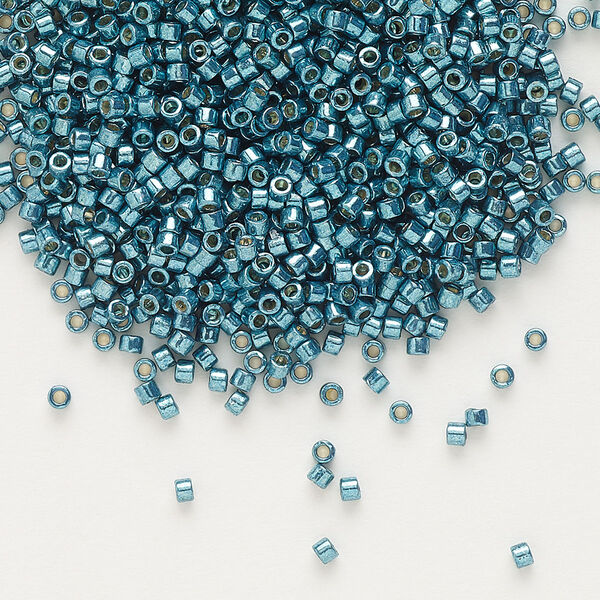 Seed bead, Delica®, glass, pkg/7.5g, #11 round, Duracoat® opaque galvanized dark seafoam (DB-1847). image number 0