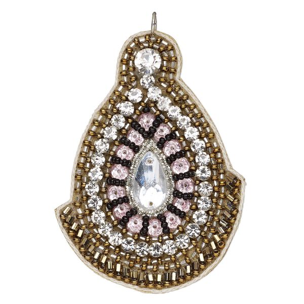 Focal, velveteen / glass / steel, multicolored, 2-4/5x2-inch single-sided overall. Sold individually. image number 0