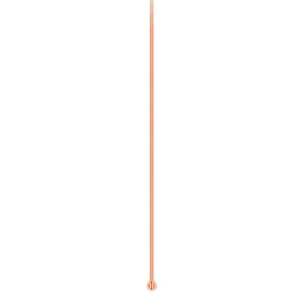 Head pin, copper-plated brass, 2 inches with 1.5mm ball, 23 gauge. Sold per pkg of 100. image number 0