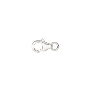 Clasp, lobster claw, sterling silver and steel, 10x6mm with jump ring. Sold per pkg of 10.