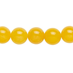 Quartz 1pkg1, round bead, 14 inch dark apricot 9-11mm