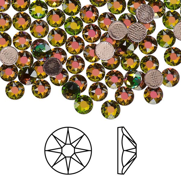 Flat back 1440pk crystal vitrail medium foil back, Swarovski® hotfix 4.6-4.8mm round SS20 2078 image number 0