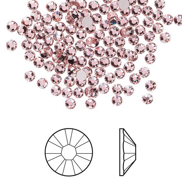 Flat back 144pk vintage rose foil back, Crystal Passions® 2.5-2.7mm rose round SS9 2058 image number 0