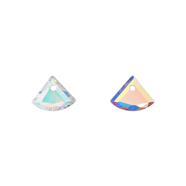 Drop, glass, translucent clear AB, 10x9mm fan. Sold per pkg of 20. image number 0