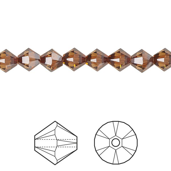 Bead 24pk light amber, Crystal Passions® 6mm bicone 5328 image number 0