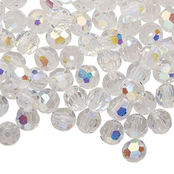 Bead 288pk crystal AB, Preciosa Czech crystal 6mm round image number 0