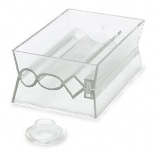 Bead roller, acrylic, clear, 4 x 2-1/4 x 1-1/2 inches. Sold per 4-piece set.