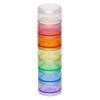 Organizer jar, plastic, transparent multicolored, 2x1-1/4 inch round. Sold per 7-piece set. image number 1