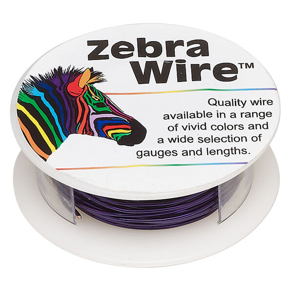 Wire, Zebra Wire™, color-coated copper, purple, round, 20 gauge. Sold per 15-yard spool. image number 0