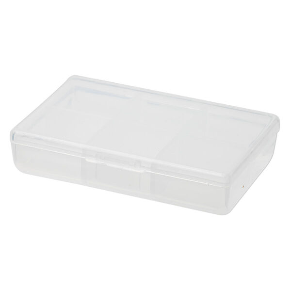 Organizer, plastic, 3-1/2x2x3/4 inch rectangle with six fixed cells. Sold per pkg of 10. image number 1