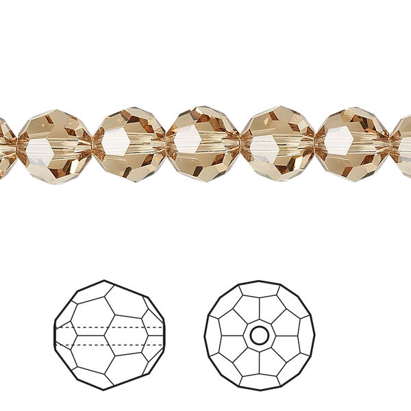 Bead 12pk light Colorado topaz, Crystal Passions® 8mm round 5000 image number 0