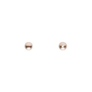 Bead, 14Kt rose gold-filled, 4mm seamless round. Sold per pkg of 10.