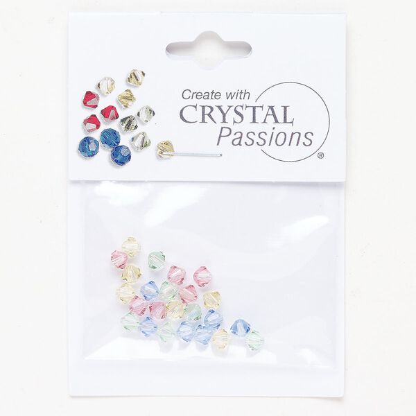 Crystal 1pkg24 Cystal Passions® bicone bead mixed colors 4mm 5328 image number 0