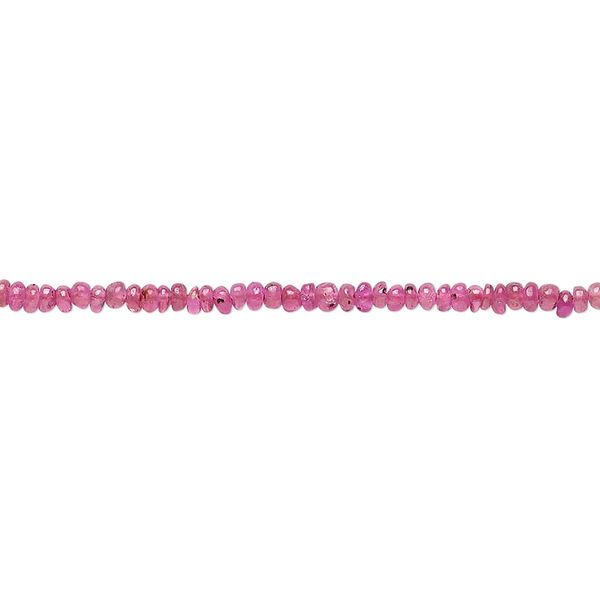 Ruby 1pkg1, hand-cut rondelle bead B- grade, 6 inch 2x1mm-2x2mm image number 0