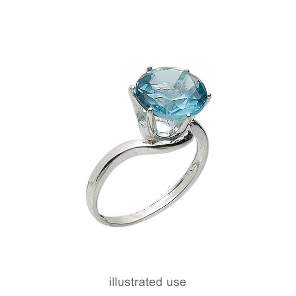 Ring, Sure-Set™, sterling silver, swirl band with 10mm 6-prong round setting, size 8. Sold individually. image number 1