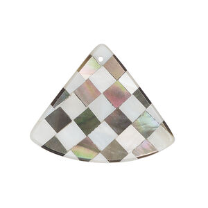 Black lip shell / gold lip shell / mother-of-pearl shell 1pkg1, top-drilled 1sided flat fan focal 30x25mm-32x26mm