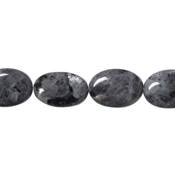 Blue labradorite 1pkg1, flat oval bead natural 15.5-16 inch 14x10mm image number 0
