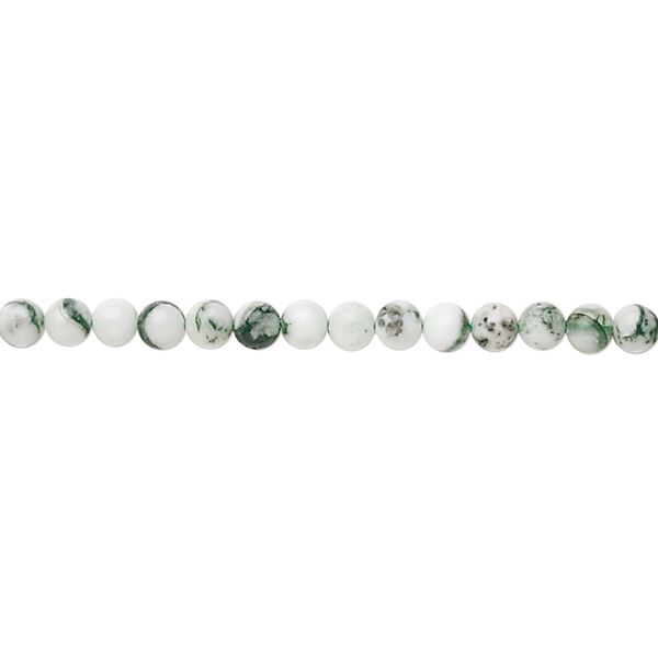 Tree agate 1pkg1, round bead natural 15.5-16 inch 3mm image number 0