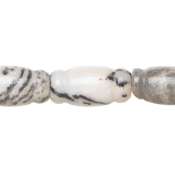 Grey-pink marble 1pkg1, vase bead natural, 15 inch 20x9mm-21x10mm image number 0