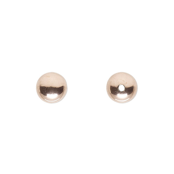 Bead, 14Kt rose gold-filled, 8mm seamless round. Sold per pkg of 2. image number 0