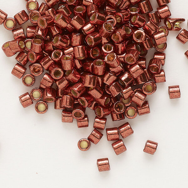 Seed bead, Delica®, glass, pkg/7.5g, #8 round, Duracoat® opaque galvanized dark berry (DBL-1842). image number 0