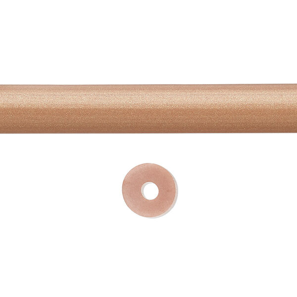 Cord, silicone, bronze, 8mm round with 2.5mm hole. Sold per pkg of 1 yard. image number 0