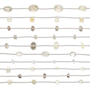 Prehnite 1pkg10, hand-cut mixed shape bead natural 4.5 inch 4x2mm-13x10mm