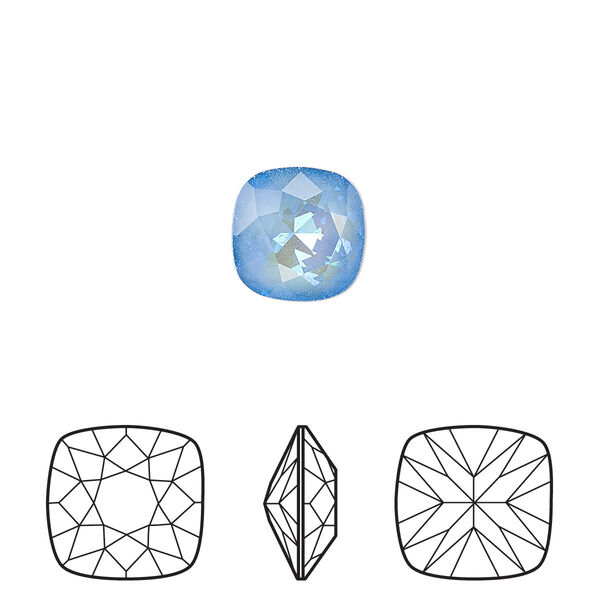 Fancy stone 1pk crystal ultra blue AB, Crystal Passions® 10mm cushion 4470 image number 0