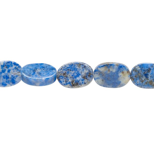 Lapis lazuli 1pkg1, flat oval bead natural 15 inch 6x5mm-9x7mm image number 0