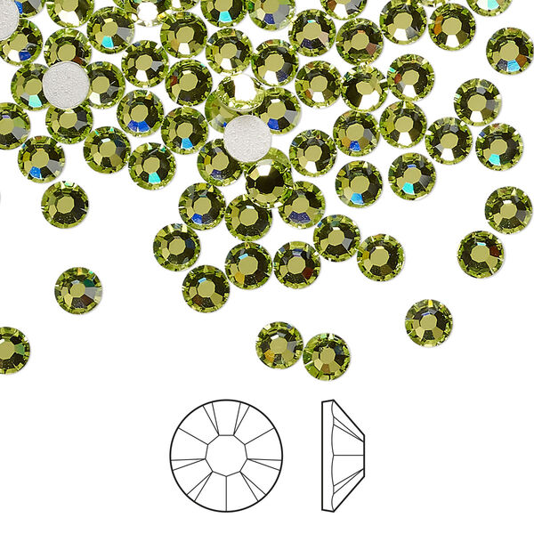 Flat back 144pk limecicle foil back, Preciosa MAXIMA Czech crystal hotfix rhinestone 3.8-4mm chaton rose round SS16 image number 0