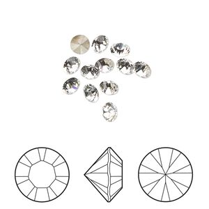 Chaton 12pk crystal foil back, Crystal Passions® 4mm round PP32 1028