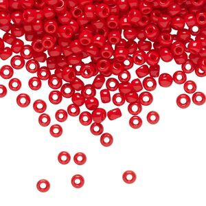 Seed bead, TOHO BEADS®, glass, pkg/250g, #8 round, opaque cherry red (TR-08-45A).