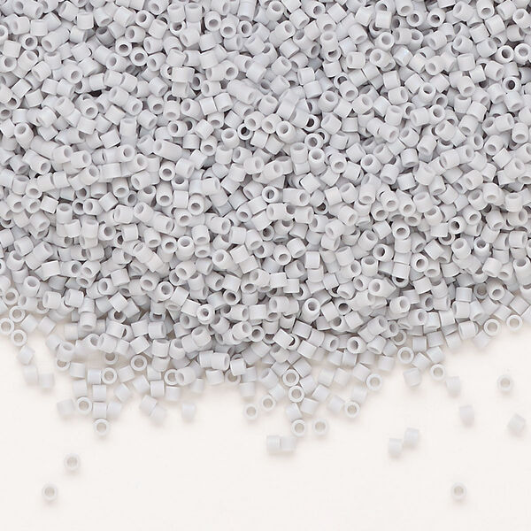 Seed bead, Delica®, glass, pkg/250g, #15 round, opaque matte rainbow ghost grey (DBS-1598). image number 0