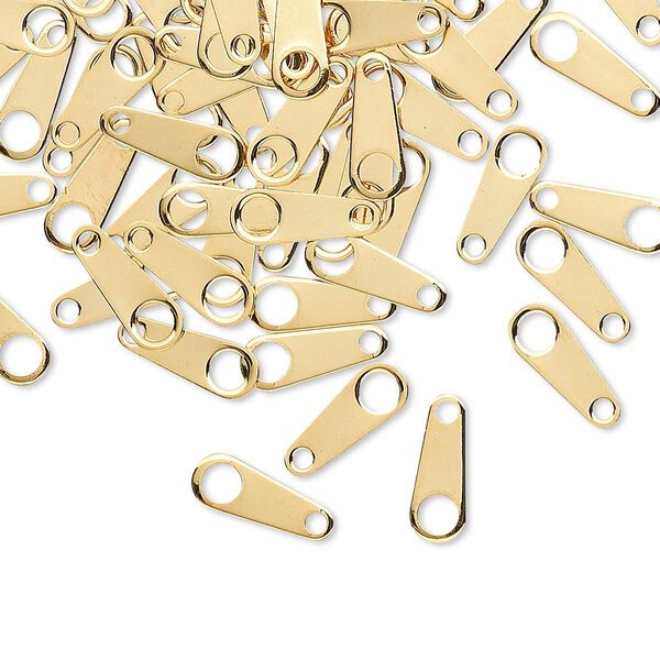 Chain tab, gold-plated brass, 10x4mm. Sold per pkg of 100. image number 0
