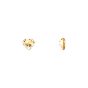 Citrine 1pkg1, hand-cut faceted heart gem 6mm
