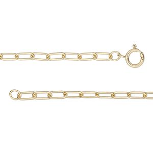 Chain 1pkg1 14Kt gold-filled paperclip, 2.6mm / springring clasp, 20 inch