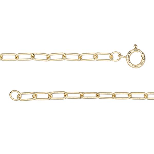 Chain 1pkg1 14Kt gold-filled paperclip, 2.6mm / springring clasp, 20 inch image number 0