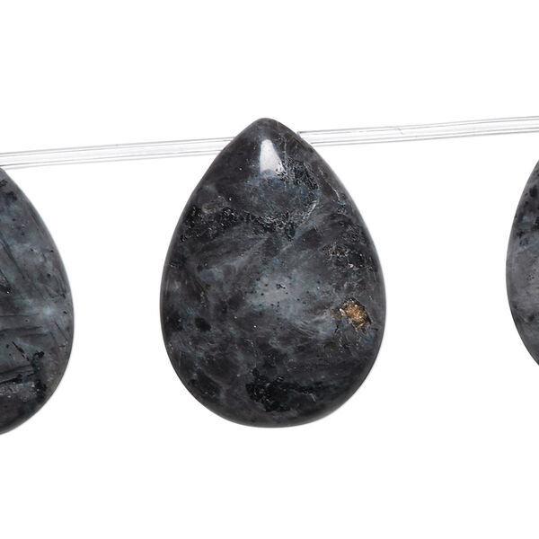 Bead, blue labradorite (natural), 25x18mm teardrop, B- grade, Mohs hardness 6 to 6-1/2. Sold per 15-1/2" to 16" strand, approximately 15 beads. image number 0