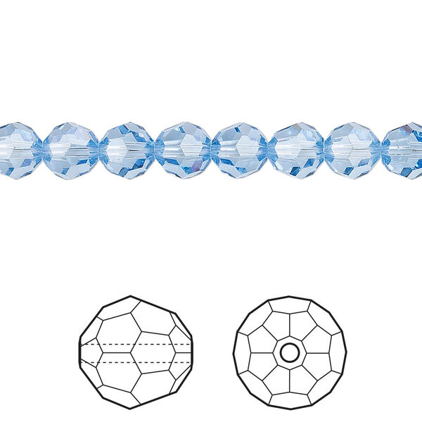 Bead 12pk light sapphire, Crystal Passions® 6mm round 5000 image number 0